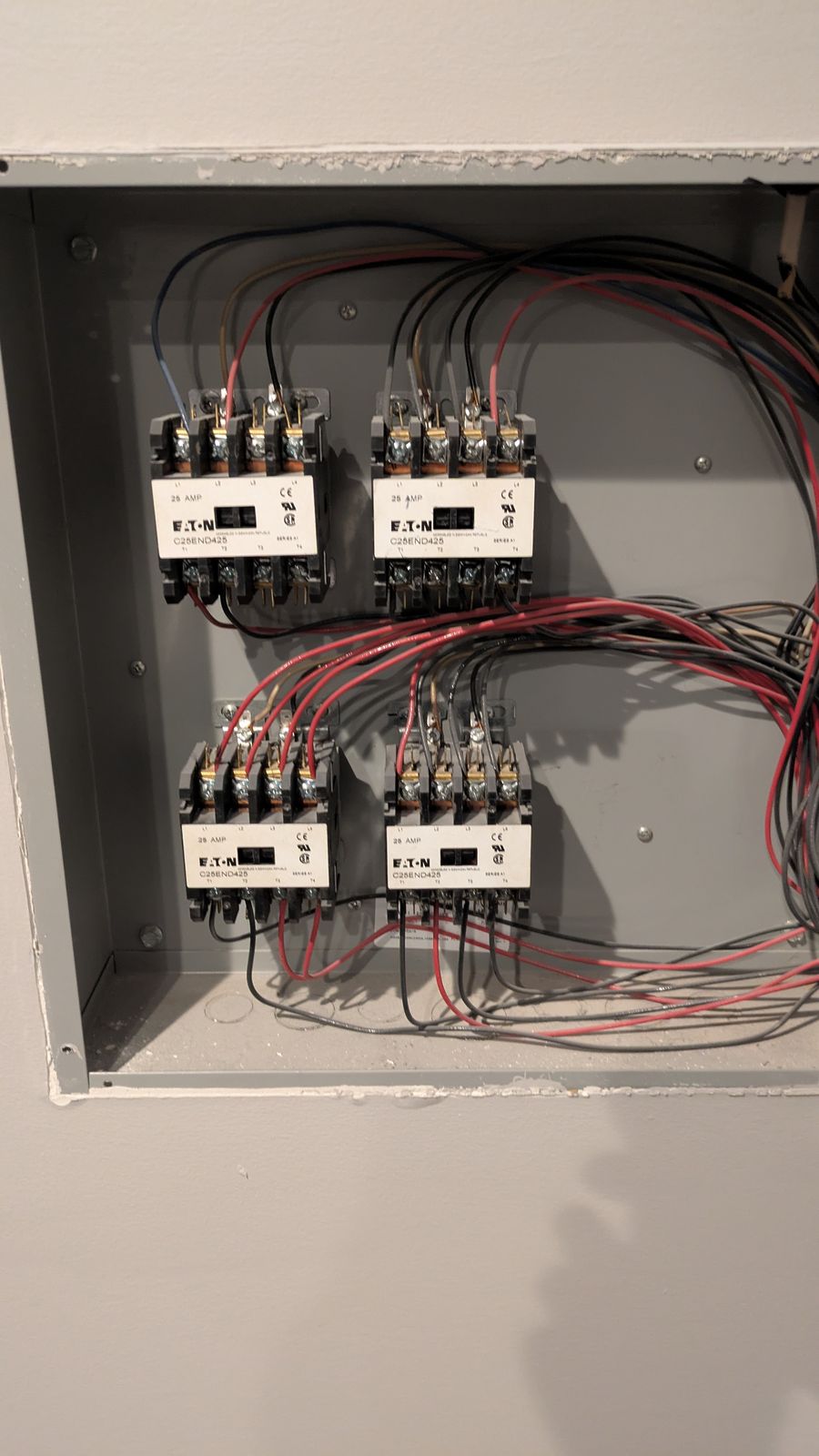 Contactor and control panel wired and labeled