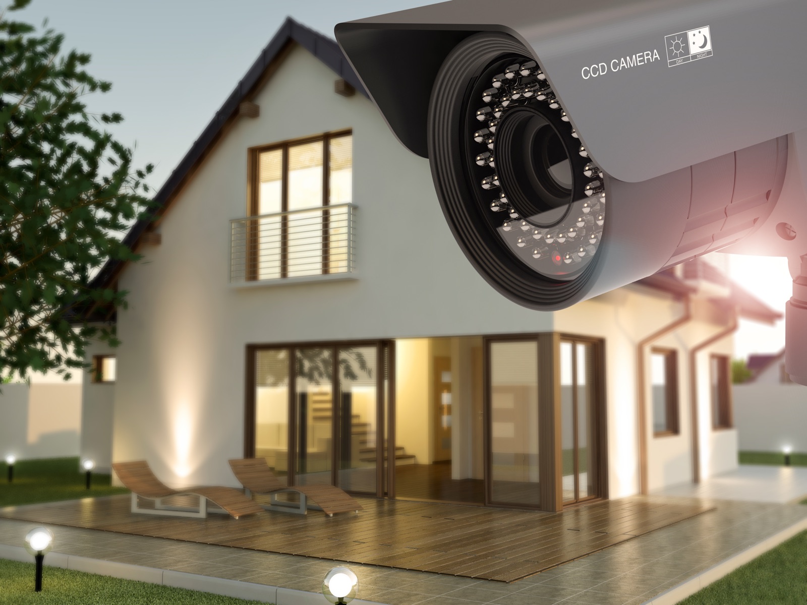 Exterior security camera installed by Benrishi Electrical