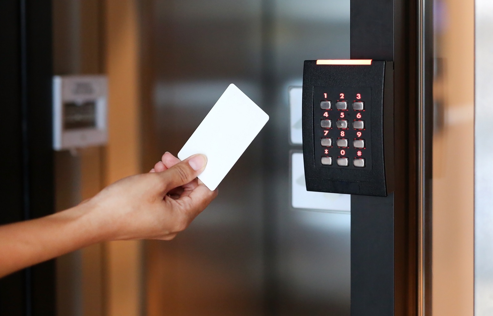Smart home access control keypad installed by Benrishi Electrical